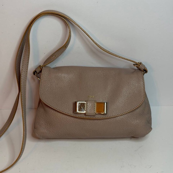 Chloé Calfskin Lily Crossbody Shoulder Bag in Lily Taupe Color